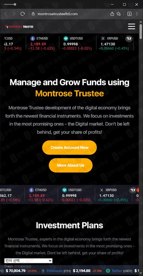 몬트로즈 트러스티(Montrose Trustee) 로맨스스캠 사기 montrosetrusteeltd.com 피해 증거 담덕법률사무소