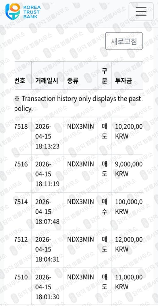 TrustBank 사기 트러스트뱅크 김유성 리딩방 사기 트러스트.net/login.php 사기 수법 증거 담덕법률사무소